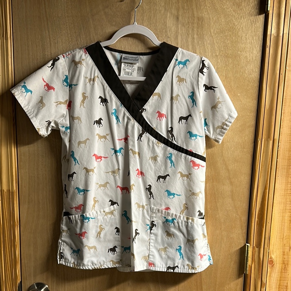 Colorful Horse Print Scrub Set